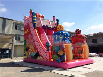 Barry Manufacturer New Product Pink Candy Girl's Inflatable Slide For Party  BY-DS-104